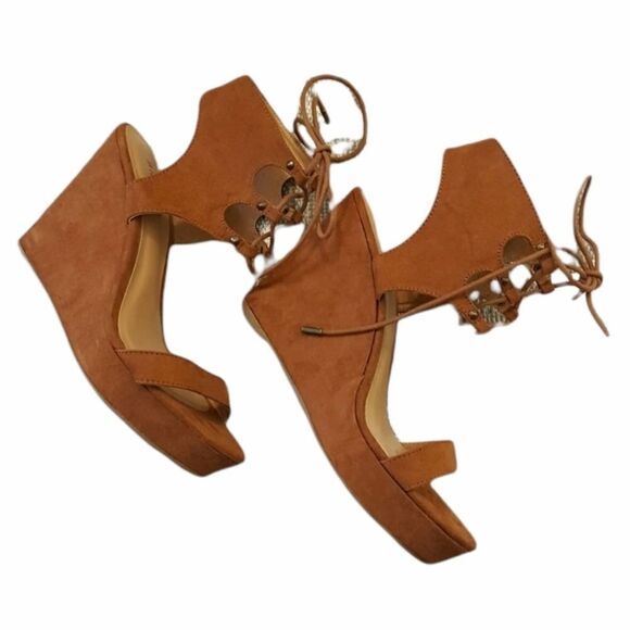 Bamboo  suede wedges - Picture 1 of 6